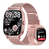 Smartwatch Donne Funzione Telefono, 1.85″HD Orologio Fitness 120+ Modalità Sportive, Fitness Monitoraggio/Cardiaca/Contapassi, Orologio Digitale Impermeabile IP68, Applicabile IOS e Android,Rosa Pink