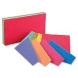 Oxford Extreme Index Cards, 3 x 5 Inches, Assorted Colors, 100 per pack (04736)