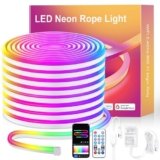 Neon Rope Lights, 10ft Smart RGB+IC LED Strip Lights with App & Remote Control, IP67 Waterproof Flexible Neon String Lights for Bedroom, Music Sync, DIY Multiple Modes for Wall Gaming Christmas Home