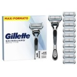 Gillette Skinguard Sensitive Rasoio Da Uomo Con LAMETTE DA BARBA Di Ricambio Con Un Tocco Di Aloe, 10 LAMETTE DA BARBA Di Ricambio, Clinicamente Testato Per Pelli Sensibili