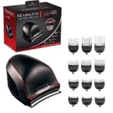 Remington Tagliacapelli – Lame in Acciaio Inox con tecnologia CurveCut: segue le linee della testa – motore Pro, 12 pettini di fissaggio + custodia, funzionamento a rete-batteria, QuickCut Pro HC4300