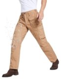 DURAWERK Men’s Khaki Cargo Pants, 32W x 30L (Medium), Multi-Pocket Tactical Work Pants for Outdoor Activities