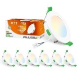 ALUSSO 6 Faretti LED da Incasso, 4W 310Lm Faretti da incasso ultra sottili Dimmerabile, Bianco Caldo 3000K Bianco Neutro 4000K Bianco Freddo 6500K Orientabili, Faretti da Bagno per Cucina, Soggiorno