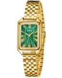 CIVO Orologio Donna Oro Rettangolare: Analogico Impermeabile Orologi Vintage con Cinturino in Acciaio Quadrante Verde – Elegante Orologio da Donna per Regalo Anniversario