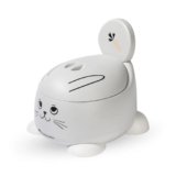 Bebeconfort Comodo Vasino Bambini, 12-36 Mesi (0-20 kg), Ergonomico e Compatto, Facile da Pulire, Tazza Amovibile, Paraspruzzi Igienico, Antiscivolo, Vasino per Bambini WC, Coniglio