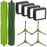 (10 Pezzi) Combo j7 Kit di Parti di Ricambio pour iRobot Combo j7, Combo j7+, Combo j9+, Combo 10 Max Robot Aspirapolvere, Spazzola a Doppio Rullo in Gomma, 4 Filtri HEPA, 4 Spazzole Laterali
