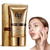 BB Cream Viso SPF 50,Crema Colorata Naturale Con Bava Di Lumaca,Alta Coprenza E Idratazione 24h,Effetto Anti-Lucidità,Fondotinta Compatto Con Protezione Solare,40g,01# Naturale
