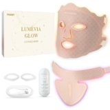 Maschera LED Viso e Collo con Infrarossi Vicini, 7 Colori, Silicone Flessibile, Cinghie Regolabili, Cura Luminosa a Casa (Rosa)