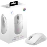 msi VERSA 300 WIRELESS WHITE – Mouse da gioco – Sensore ottico 8000 DPI, polline 1000 Hz, simmetrico, microinterruttori Click Kailh da 30 M+, 6 pulsanti, batteria da 50 ore, latenza 1 ms, RGB, 60 g