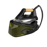 Rowenta VR7360 Easy Steam Generatore a Vapore, Erogazione Continua da 110 G/Min, Getto da 270 G/Min, Riscaldamneto Rapido in 2 Min, Vapore Verticale, Nero/Verde