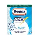 Regina Blitz – 1 Rotolo di Carta Casa, 100 Maxi Fogli a 3 Veli in Confezione Carta Riciclabile, Pulisci e Asciughi in un Lampo, 100% Certificata FSC