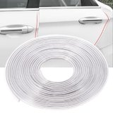 Striscia protettiva per bordi delle portiere auto, rotolo da 5m, guarnizione in gomma a forma di U, adatta per la maggior parte delle auto (Trasparente, 16FT)