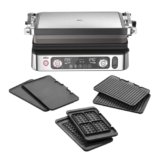 Braun MultiGrill9 CG9167 Griglia Elettrica a Controllo Elettronico, 2 Termostati Indipendenti, 3 Posizioni Cottura, Termosonda, Funzione BOOST, in Dotazione 1 Set Piastre Griglie+Liscie+Waffle, 2200W