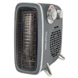 Russell Hobbs Riscaldatore elettrico 1800 W/1.8 KW, termoventilatore retrò orizzontale/verticale con termostato regolabile, 2 impostazioni di calore, controllo a ghiera, RHRETHFH1001G, Grigio