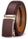 BULLIANT Cintura Uomo, Cintura Pelle Uomo Cricchetto Automatica Fibbia 35mm,Trim Regolabile per Adattars,Marrone Chiaro233,120cm/34-40vita regolabile