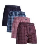 DANISH ENDURANCE Boxer Uomo Americani Cotone Biologico 100%, Leggeri e Traspiranti, 4 o 6 Paia, Blu/Rosso Misto, XXXL