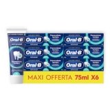 Oral-B Dentifricio Advanced Prevenzione Tartaro 6x75ml, Dentifricio Formato Convenienza Anti Tartaro con Microgranuli Attivi, Clinicamente Provato, Pulizia Denti, Sapore Menta Fresca, Alito Fresco