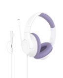 Belkin SoundForm Inspire Wired Over-Ear Headset for Kids, Online Learning & Travel w/Built-in Boom Mic, 85dB Safe Volume Limit – USB-C & 3.5mm – Compatible w/iPhone, iPad, Galaxy & More – Lavender