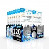 Hearing360 120 batterie per apparecchi acustici misura 675 qualità premium, durata extra, compatibili con tutti i modelli, senza mercurio (15 blister da 8 pile)