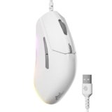 SteelSeries Rival 3 Gen 2 – Mouse Gaming – Sensore ottico TrueMove Core da 8500 DPI – 60 milioni di clic di durata – bassa latenza – 77 g di peso – 100% piedini in PTFE – RGB – Bianco