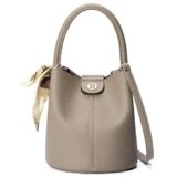 BOSTANTEN Small Crossbody Bags for Women Vegan Leather Mini Bucket Handbag Removable Shoulder Strap Camel Brown