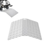 UISEBRT Rampa per soglia della porta, rampa per sedia a rotelle, in alluminio, antiscivolo, portatile, con manici, portata 270 kg (100 x 70 x 10 cm)