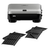 Braun SnackMaker 5 SM5005, Tostapane con Piastre per Sandwich e Cialde, Waffle M