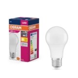 OSRAM Lampada LED a stella a LED Classic LED A60 per socket E27, forma della pera, fr, 806 lumen, bianco caldo, 2700k, sostituzione per lampadine da 60w convenzionali, non dimmerabile, 10 pacchetti