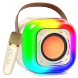 HWWR Karaoke Machine for Adults Kids: Portable PA System with Wireless Microphone for Singing, Karaoke Speaker with 3.5″ Subwoofers and LED Lights for Home Party, Best Music Gifts for All