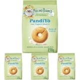 Mulino Bianco PandiYò, Biscotti Senza Zuccheri Aggiunti con Yogurt Bianco e Maltitolo, Fonte di Calcio, Biscotti Senza Zucchero, Mulino Armonia, Confezione 270g (Confezione da 4)