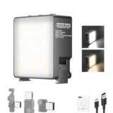 NEEWER BASICS Luce Fotocamera LED Magnetica Bicolore Compatibile con DJI OSMO NANO ACTION 3 4 5 Pro Cage Staffa Accessori Pocket 3 AC009 PRO, Fill Light in Plastica per Selfie Vlog, 1,5W CRI95+, M25
