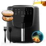 Cecotec Friggitrice ad Aria Cecofry Rain Pack. Air Fryer 1550W, Capacità 5,5L, Spray Olio Incorporato, 7 Livelli, Spray Automatico e Manuale, Tattile, 8 Menu, Autopulente, Accessori, Timer 0,5-24 Ore