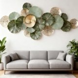 Blissio Grande Decorazioni Parete, Design di Foglie di Loto 3D Decorazioni di Metallo Parete, Decorazioni Parete Metallo, Perfetto Decorazioni Casa, per Soggiorno, Camera da Letto