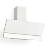Klarstein Velaire Cappa Cucina 90 cm – 820 m³/h, Touch Invisibile, LED, Classe A++, 3 Velocità + Boost, Filtro Carbone & Alluminio, Cappa Aspirante Angolare, Cappe Inclinate, Bianco