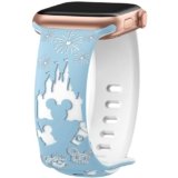 Cartoon Engraved Band Compatible with Apple Watch Bands 40mm 38mm 44mm 45mm 41mm 42mm 49mm Women, Two-Tone Cute Soft Silicone Sport Strap for iWatch Series 10/9/8/SE/7/6/5/4/3/2/1