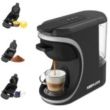 KEEPLUCK ST-551 Macchina da caffè 3 in 1 per Nespre*so Original/Dol*e Gu*to/Polvere, due quantità d’acqua a scelta, compatta e salvaspazio(Nero)
