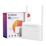 STRONG Router WiFi N300 Mbps con SIM, 4G Cat4 LTE, Antenne Esterne Fisse, Porte WAN/LAN 100 Mbps, Router con SIM, Plug and Play, Supporta fino a 32 Dispositivi, Rete Sicura (4GROUTER360)