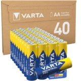 VARTA Pile AA, confezione da 40, Industrial Pro, Batterie Alcaline, 1,5V, pacco di stoccaggio in imballaggio ecologico, Made in Germany [Esclusivo su Amazon]
