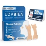 UZABIEA Cerotti Nasali, 30 Pezzi Antirussamento con Tecnologia Brevettata BVT & LTa, Tripla Barra di Supporto, Senza Farmaci, Migliora la Qualità del Sonno. (Marrone)