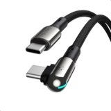 VOLTME Cavo Stark Forma a L da Cavo USB C a USB C PD 100 W nylon intrecciato 1,2m (nero), Cavo USB C solido angolo di 90° per iPhone 15, MacBook iPad Pro Air, Galaxy S24 Ultra S23 S22, Pixel 8 Pro
