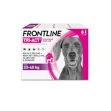 Frontline Triact, 6 Pipette, Cane L (20-40Kg), Antiparassitario Per Cani E Cuccioli Di Lunga Durata, Protegge Il Cane Da Pulci, Zecche, Zanzare, Pappataci E Leishmaniosi, Antipulci 6 Pipette