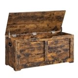 VASAGLE Cassapanca, Panca Portaoggetti, Pouf Organizzatore con 2 Cerniere di Sicurezza, Scarpiera, 40 x 100 x 46 cm, Corridoio, Camera da Letto, Soggiorno, Marrone Vintage LSB061T01