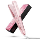 Dekuri piastra capelli, piastra larga 42 mm, piastra per capelli in ceramica a base d’acqua senza attrito per capelli lisci e setosi, piastre capelli professionale per donne (Rosa)