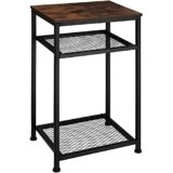 tectake 800916 Tavolino York, Tavolino alto dall’aspetto industrial di gran moda,Montaggio semplice e rapido (Industriale Scuro)