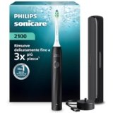 Spazzolino elettrico Philips Sonicare Serie 2000 – Spazzolino sonico con 2 livelli d’intensità, funzione EasyStart, SmarTimer, 14 giorni di autonomia, custodia, nero, HX4023/02, [Nuovo]