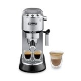De’Longhi Dedica Espresso Machine with Manual Milk Frother, 15-Bar Pump & Adjustable Tray – Home Barista Coffee Maker for Espresso, Latte, Cappuccino & Iced Coffee – Italian Stainless Steel Design