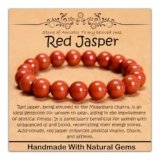 CHCCOYE 10mm Natural Healing Gemstone Bracelet Handmade Yoga Stretch Elastic Bracelet Stress Relief Crystal Jewelry for Men and Women (10mm Red Jasper)
