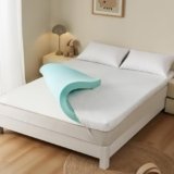 KUB 3 Inch Thick Memory Foam Mattress Topper Queen Size 60×80 Inch 3 Inch-Pain Relief Bed Topper with Breathable Cover White