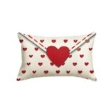 AVOIN colorlife Valentine’s Day Envelope Throw Pillow Cover, 12 x 20 Inch Red Heart White Anniversary Wedding Cushion Case Decoration for Sofa Couch