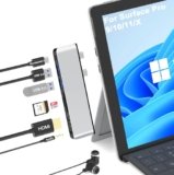 Accessori per Surface Pro 9/10/11/X, Docking Station per Surface Pro 9/10/11/X con HDMI 4K, USB-C Thunderbolt 4 (Display+Dati+100W PD), 2 USB 3.0, Audio 3.5mm, Lettore di schede SD/TF